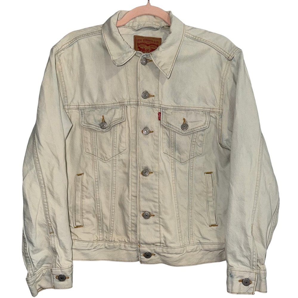 Levi's Ex-Boyfriend Trucker Jean Jacket with embroidered floral detailing M - Picture 2 of 7